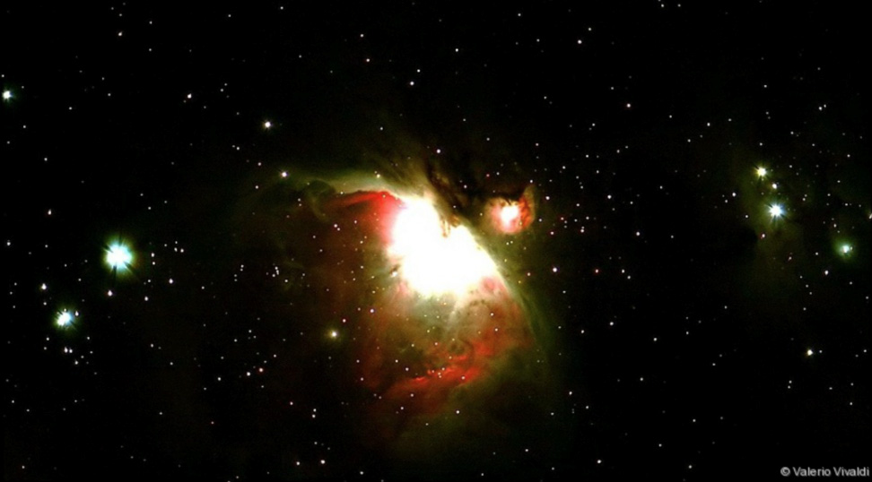 Nebulosa di Orione. Foto dell'autore realizzata con telescopio Newton 200mm /f6