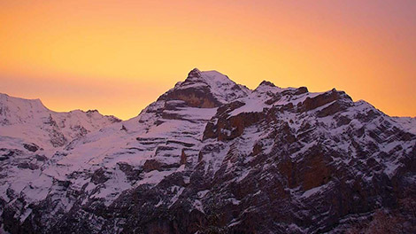 La catena alpina vista da Mürren