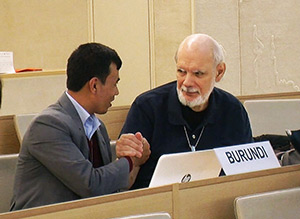 Dev Kumar Sunuwar with Giancarlo Barbadoro, president of Ecospirituality Foundation 