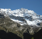 La cima innevata della Leitosa. All'etrema sin. il Bec d'la Capletta