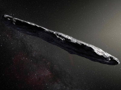 Ricostruzione dell’asteroide Oumuamua (Afp)
