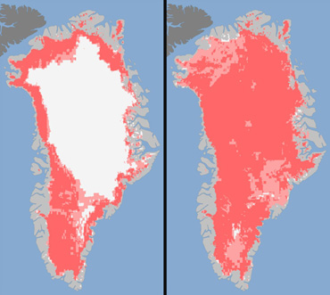 In Groelandia lo scioglimento della calotta è passato dal 40 al 97% in 4 giorni