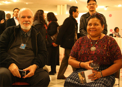 Giancarlo Barbadoro con il Premio Nobel Rigoberta Menchu all’ONU di New York