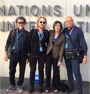 La delegazione della Ecospirituality Foundation guidata da Rosalba Nattero. Con lei: Andrea Lesmo, Luca Colarelli e Gianluca Roggero