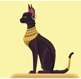 Chat noir vénéré dans l'ancienne Egypte