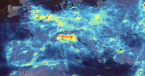 L’ESA (European Space Agency) ha rilevato tramite il satellite Copernicus Sentinel-5P la drastica riduzione dello smog ed in particolare del diossido di azoto sui grandi centri urbani, soprattutto sulla Pianura Padana