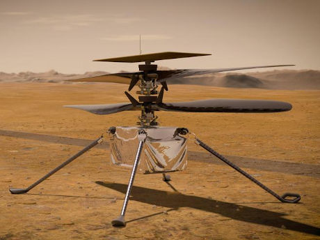 Il modello dell’elicottero-drone Ingenuity (Image: Nasa)