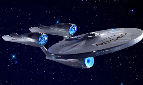 Enterprise, la famosa astronave di Star Trek con il motore a curvatura che permetteva di superare la velocità della luce