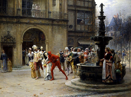  A masquerade in XVII century, Adrien Moreau 1887  