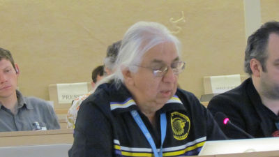 Kenneth Deer, Mohawk Nation, parla della Gayanashagowa all’ONU di Ginevra