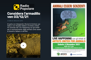 ANIMALI ESSERI SENZIENTI: Artists United for Animals su Radio Popolare
